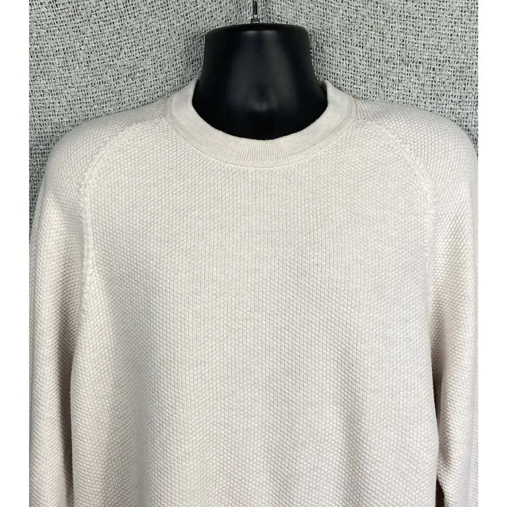 Lululemon Textured Knit Crew Neck Sweater Men’s Cream Transition Piece Fall XL